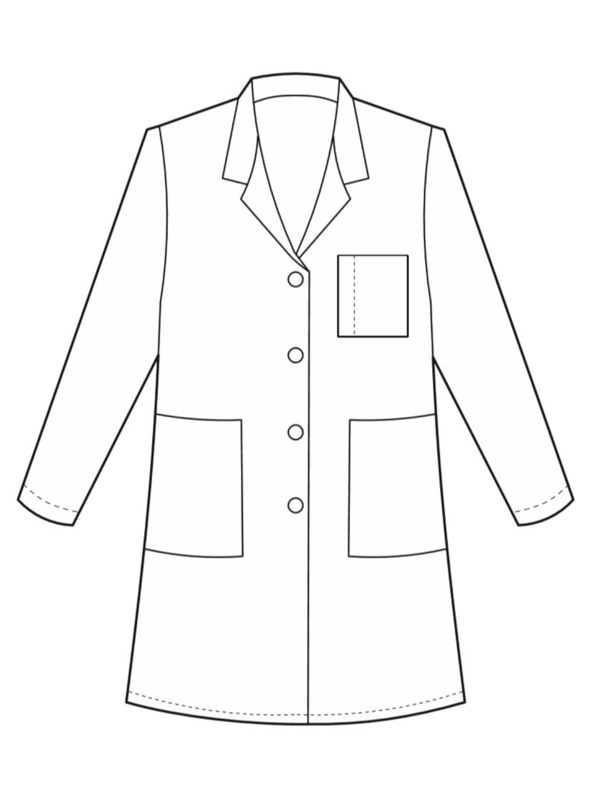 Women's Three-Pocket 33" Slim Mid-Length Lab Coat - 15000 - White