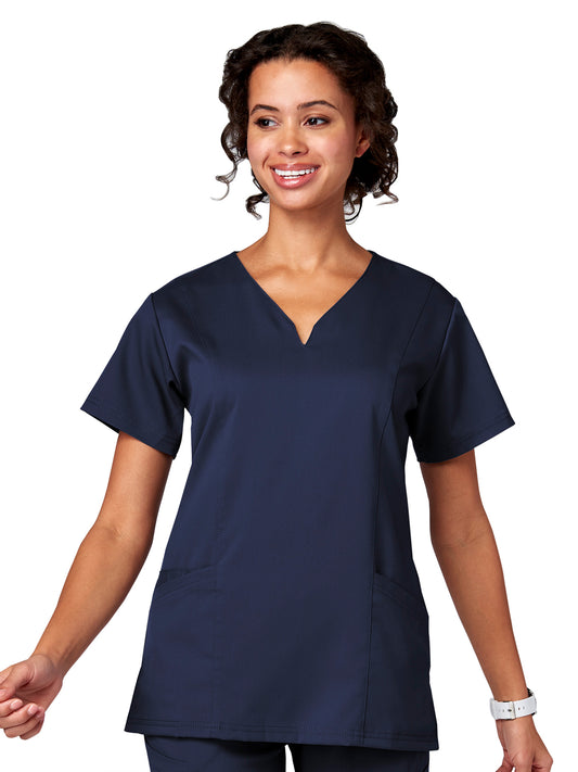 Women's 2-Pocket Ventral V-Neck Top - 15200 - New Navy