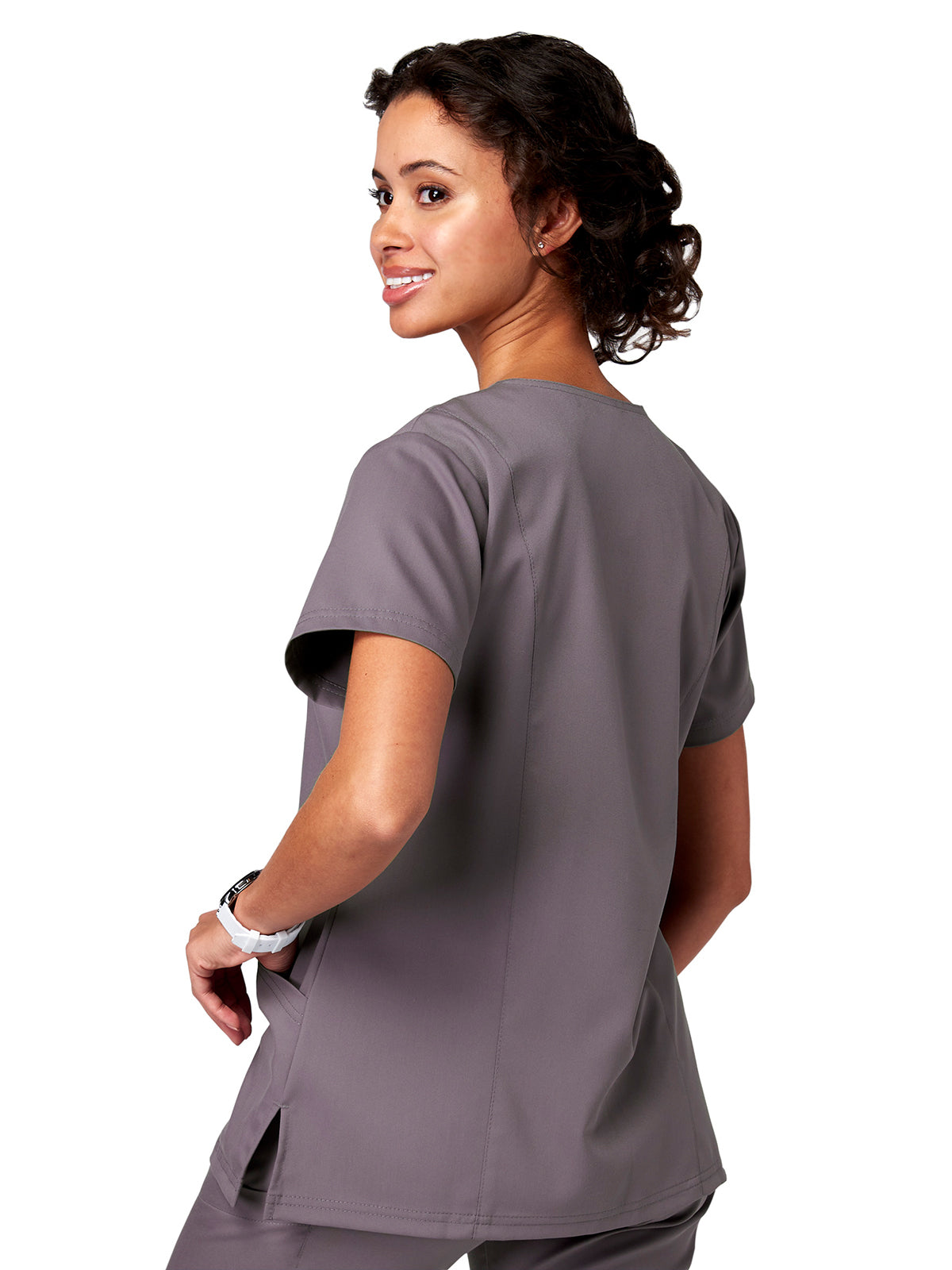 Women's 2-Pocket Ventral V-Neck Top - 15200 - Pewter