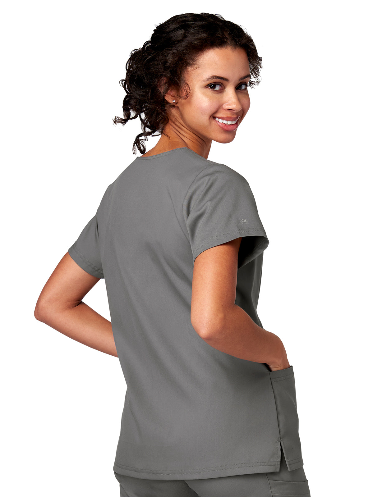 Women's 2-Pocket Notch Top - 15201 - Pewter