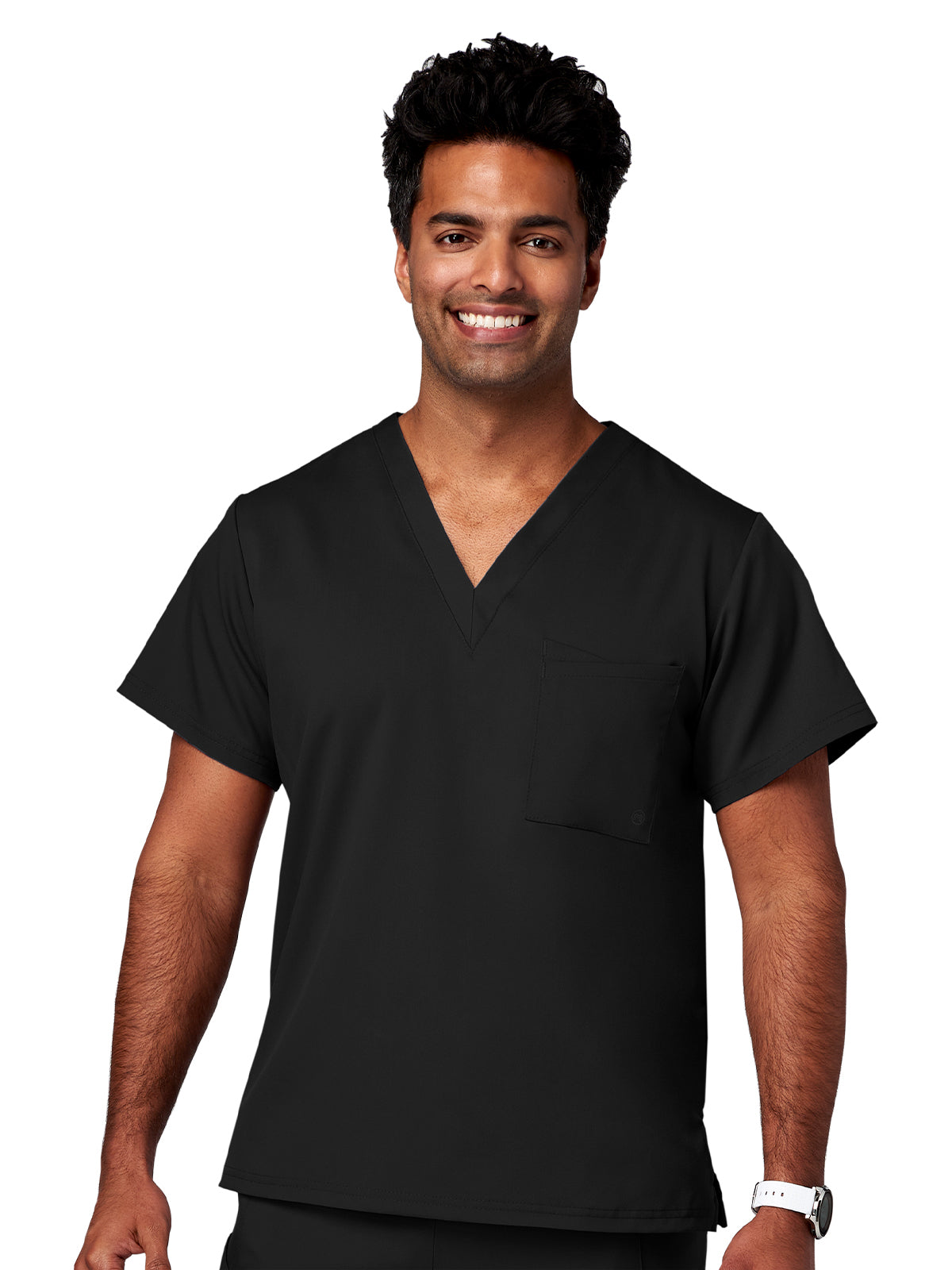 Men's 2-Pocket V-Neck Top - 15202 - Black