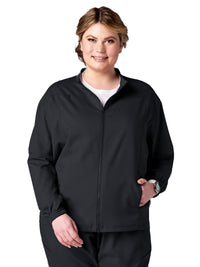 Unisex 2-Pocket Zip Front Jacket - 15220 - Black