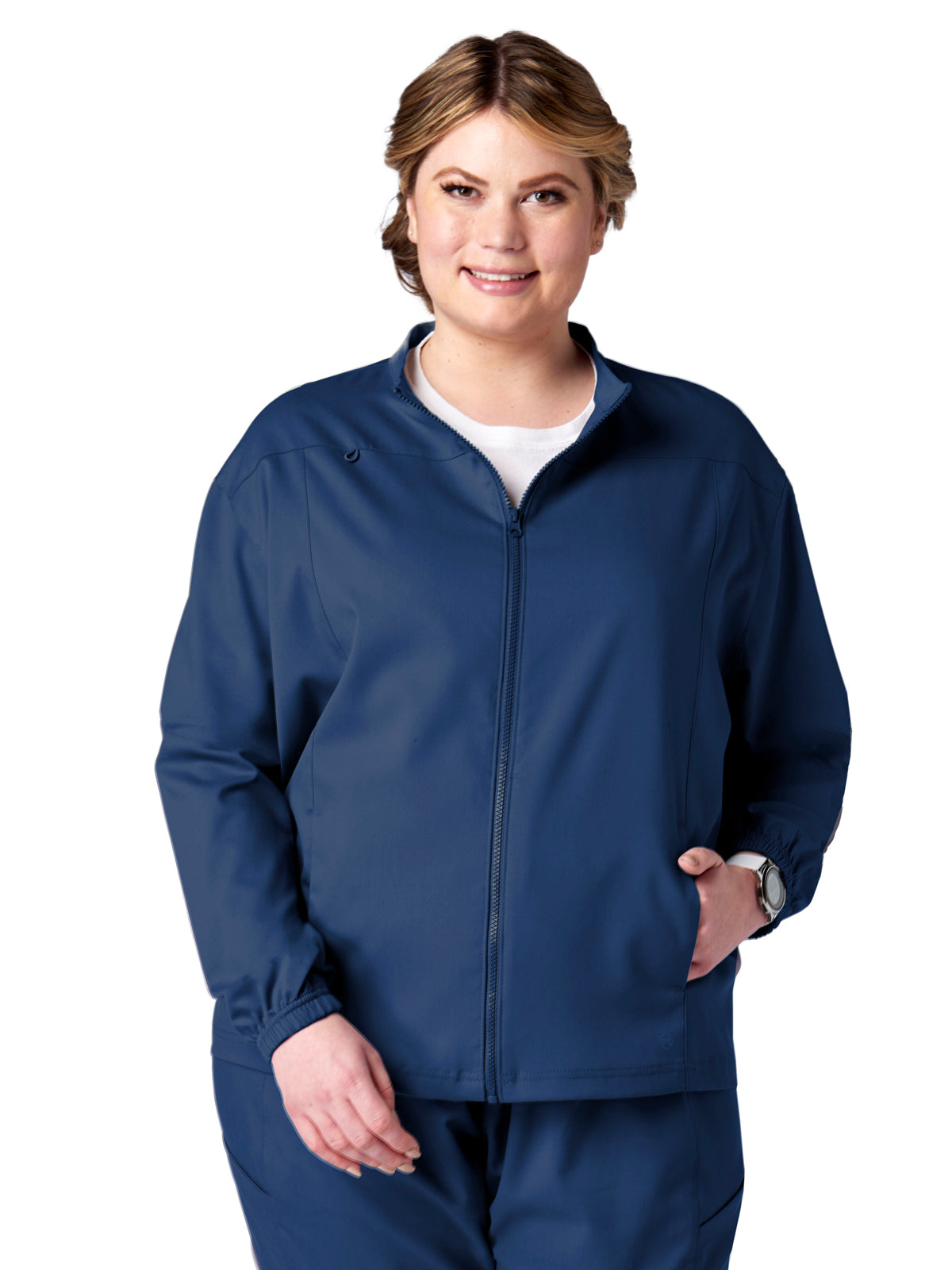 Unisex 2-Pocket Zip Front Jacket - 15220 - New Navy