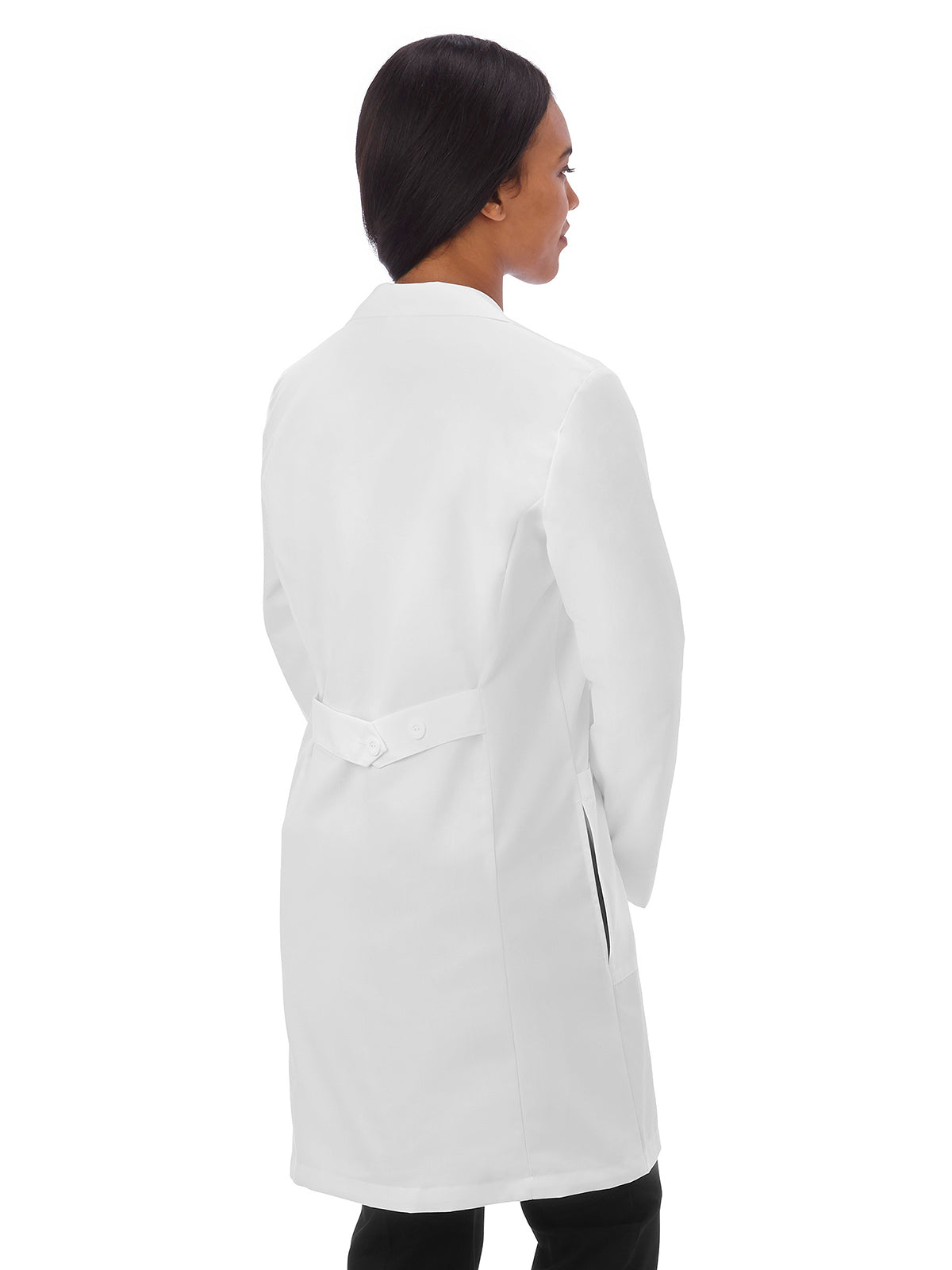 Women's Five-Pocket 37" Full-Length Lab Coat - 161 - White