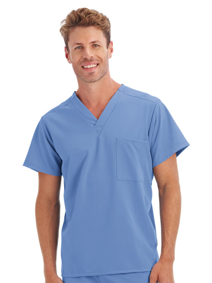 Unisex 1-Pocket V-Neck Scrub Top - 2200 - Ceil Blue