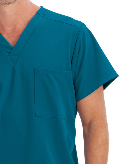 Unisex 1-Pocket V-Neck Scrub Top - 2200 - Caribbean Blue