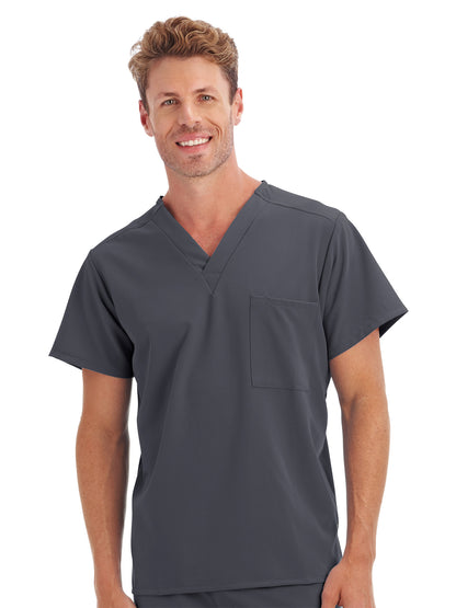 Unisex 1-Pocket V-Neck Scrub Top - 2200 - Charcoal