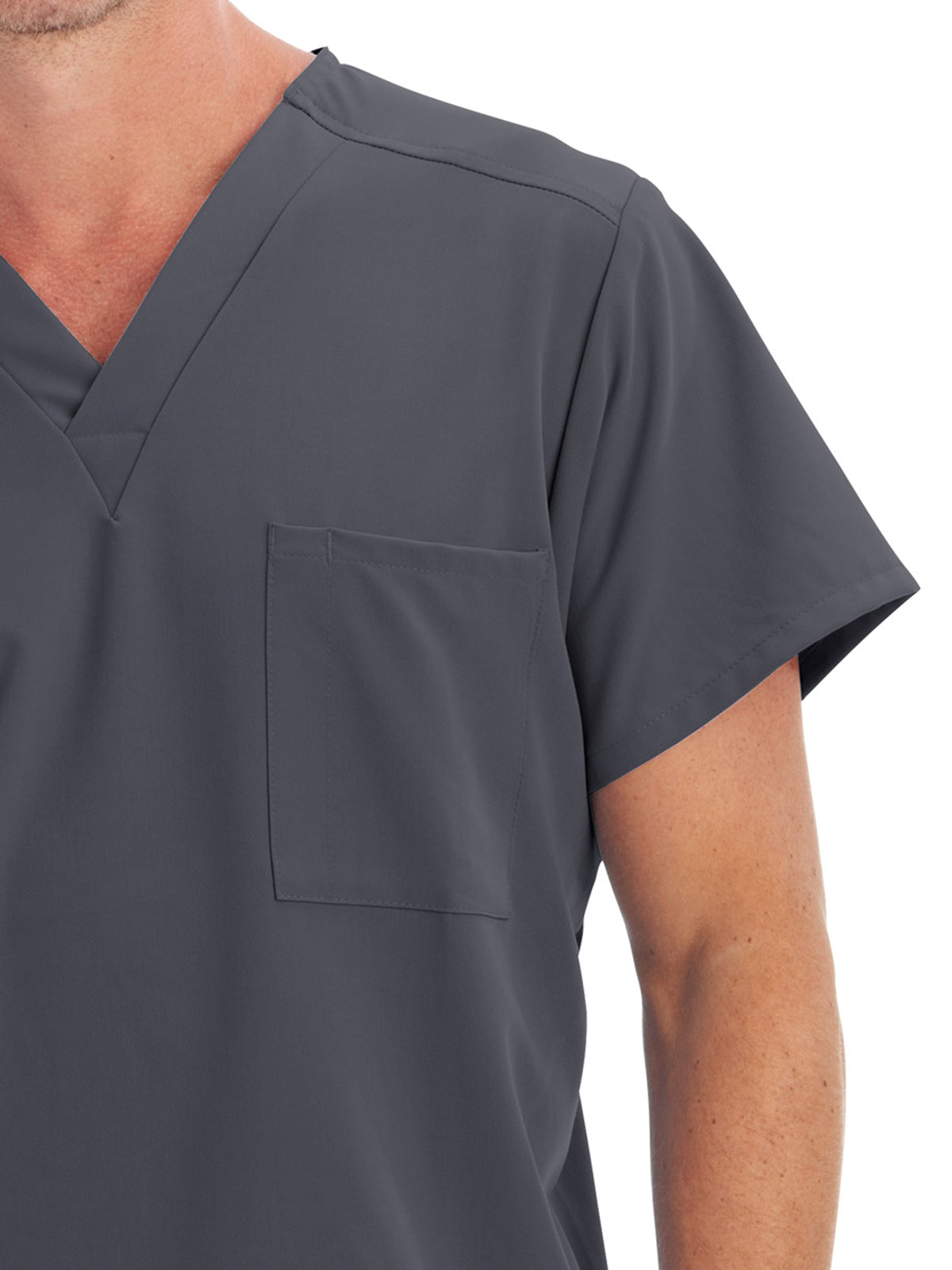 Unisex 1-Pocket V-Neck Scrub Top - 2200 - Charcoal