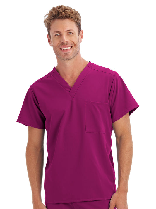 Unisex 1-Pocket V-Neck Top - 2200 - Plumberry Wine