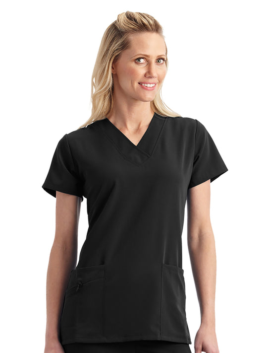 Women's 2-Pocket Scrub Top - 2206 - Black