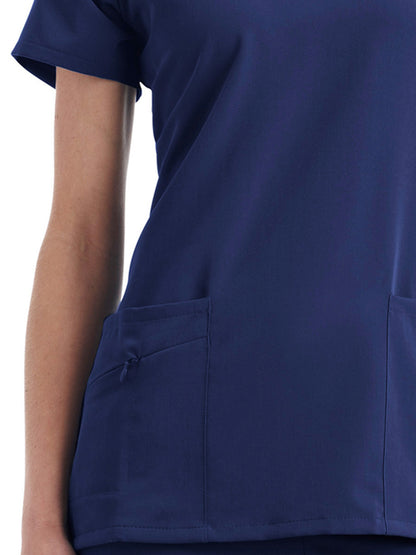 Women's 2-Pocket Scrub Top - 2206 - New Navy