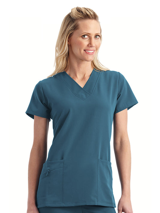 Women's 2-Pocket Scrub Top - 2206 - Caribbean Blue