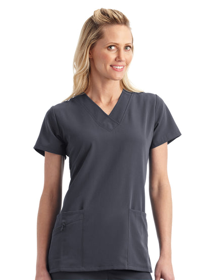 Women's 2-Pocket Scrub Top - 2206 - Charcoal