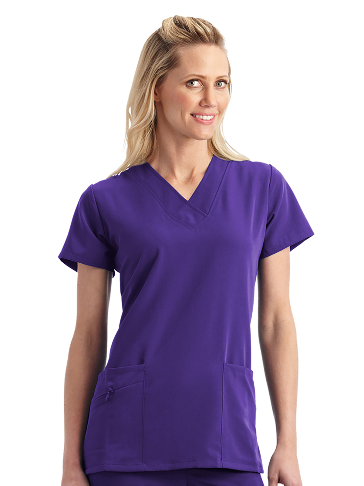 Women's 2-Pocket Scrub Top - 2206 - Purple