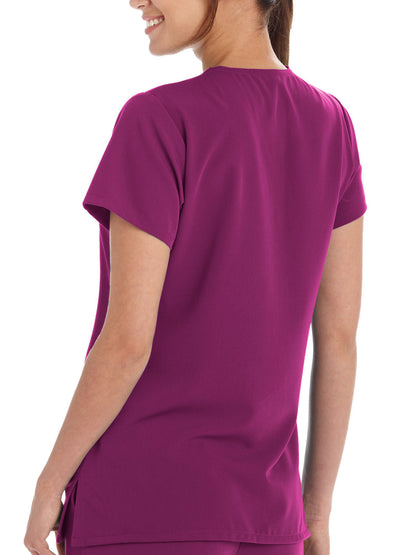 Women's 2-Pocket Scrub Top - 2206 - Plumberry/Wine