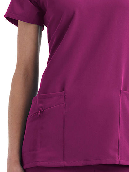 Women's 2-Pocket Scrub Top - 2206 - Plumberry/Wine