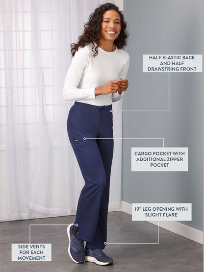 Women's 2-Pocket Elastic Waist Scrub Pant - 2249 - New Navy