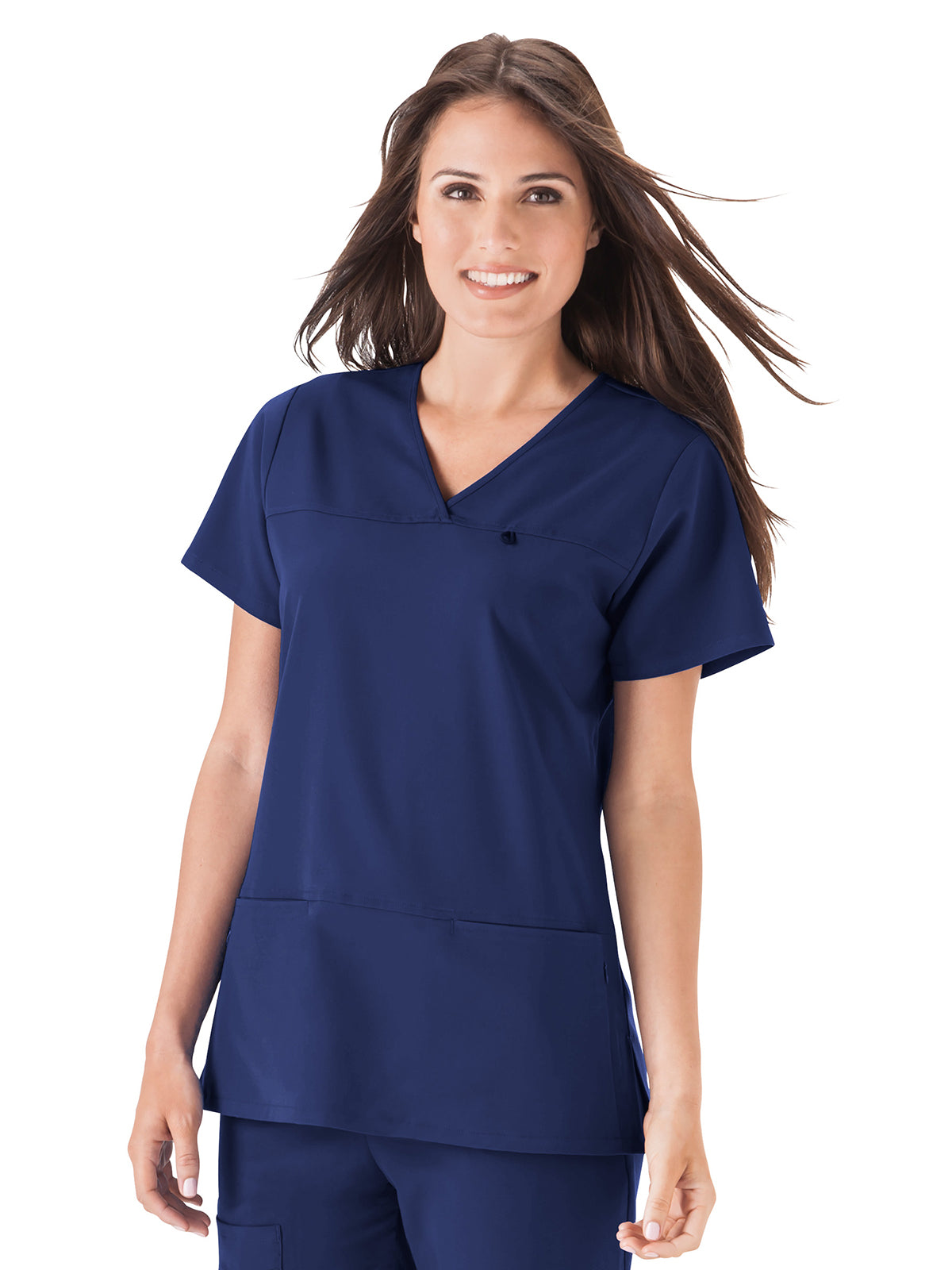 Women's 4-Pocket Highcross Neck Scrub Top - 2299 - New Navy