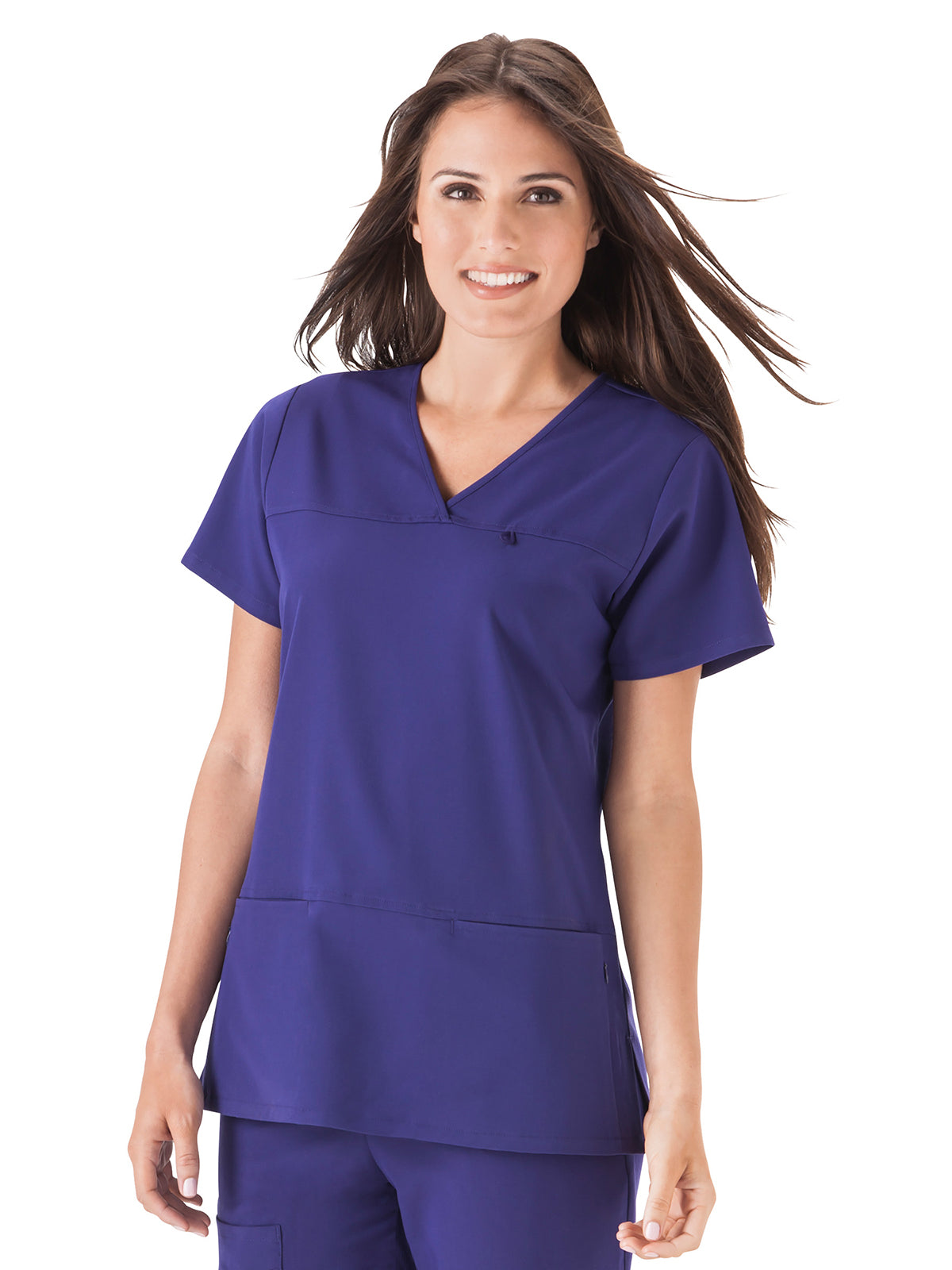 Women's 4-Pocket Highcross Neck Scrub Top - 2299 - Purple