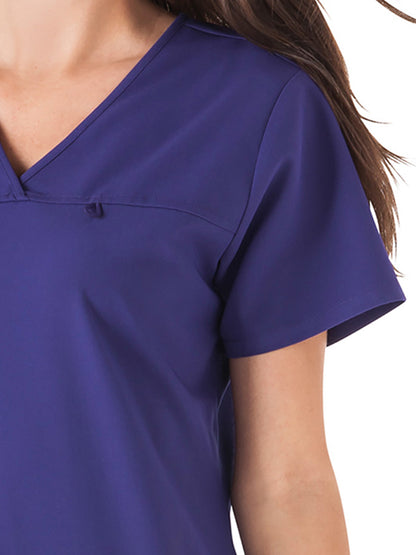 Women's 4-Pocket Highcross Neck Scrub Top - 2299 - Purple