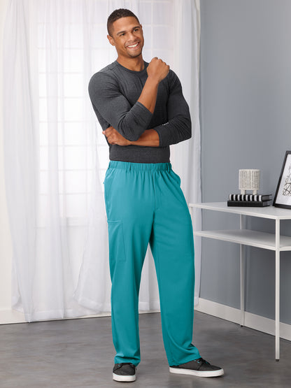 Men's 7-Pocket Full Elastic Scrub Pant - 2305 - Teal