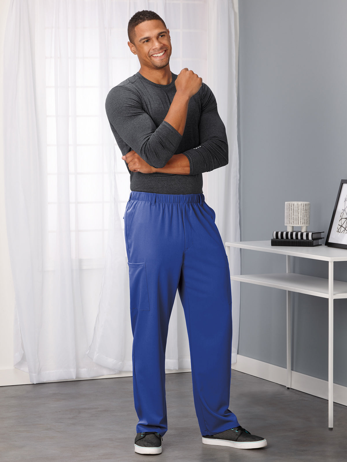 Men's 7-Pocket Full Elastic Scrub Pant - 2305 - Galaxy Blue