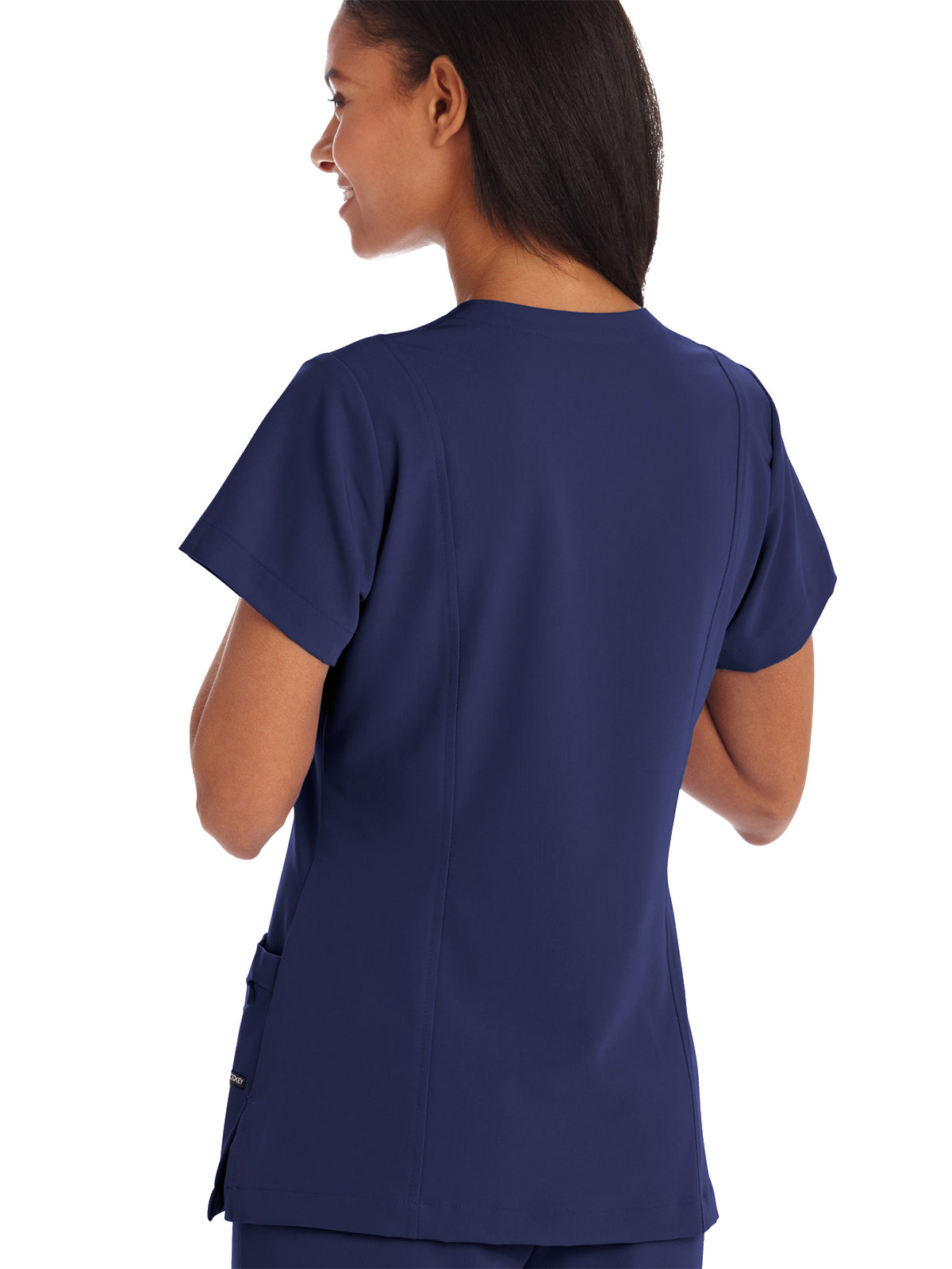 Women's 5-Pocket Mock Wrap Scrub Top - 2306 - New Navy