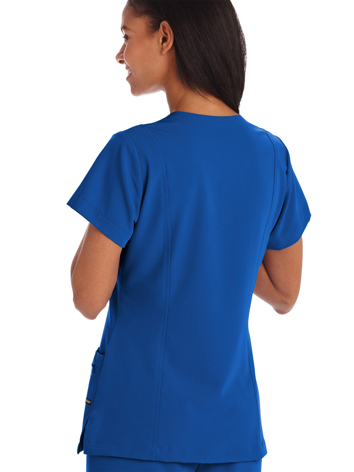 Women's 5-Pocket Mock Wrap Scrub Top - 2306 - Royal Blue