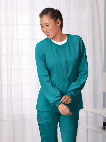 Women's 3-Pocket Snap Front Scrub Jacket - 2356 - Teal