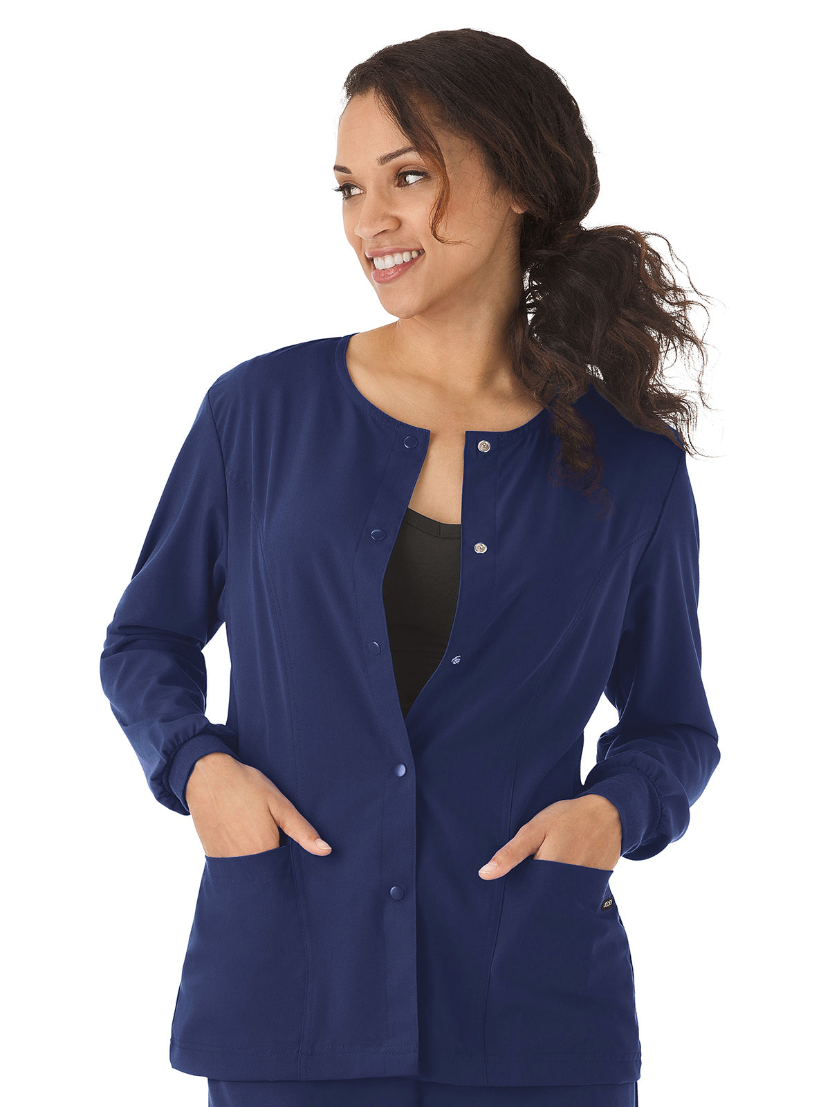 Women's 3-Pocket Snap Front Scrub Jacket - 2356 - New Navy