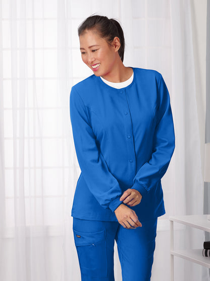 Women's 3-Pocket Snap Front Scrub Jacket - 2356 - Royal Blue