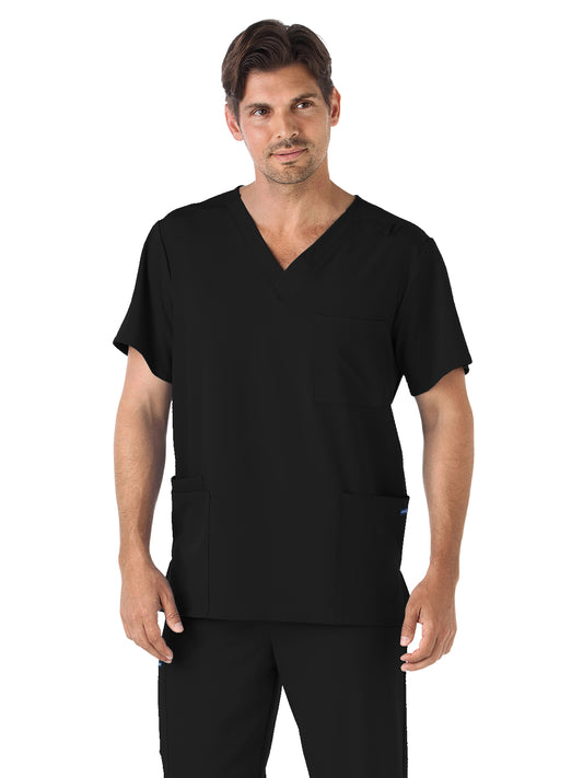 Unisex 4-Pocket V-Neck Scrub Top - 2371 - Black