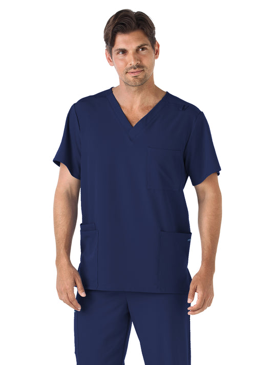 Unisex 4-Pocket V-Neck Scrub Top - 2371 - New Navy