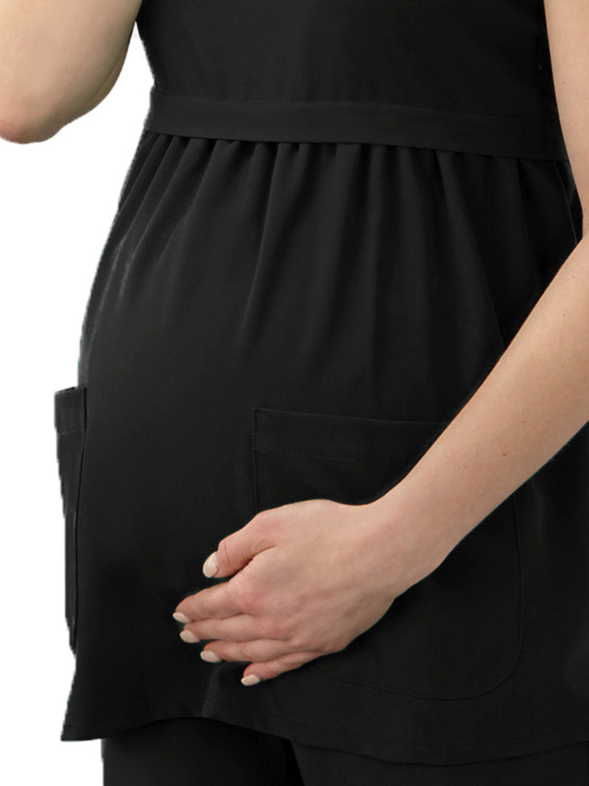 Women's 2-Pocket Empire Waist Maternity Top - 2461 - Black