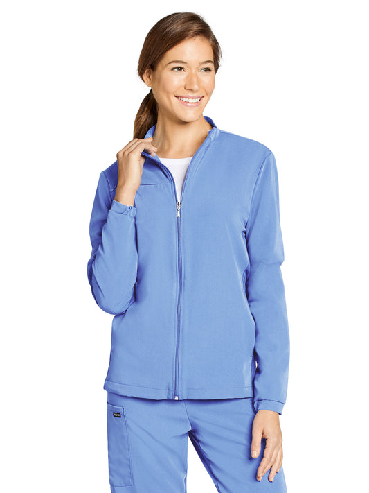 Unisex 3-Pocket Zip Front Jacket - 2477 - Ceil Blue