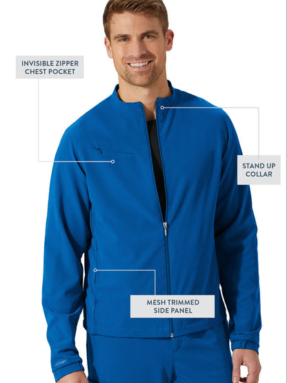 Unisex 3-Pocket Zip Front Jacket - 2477 - Royal Blue