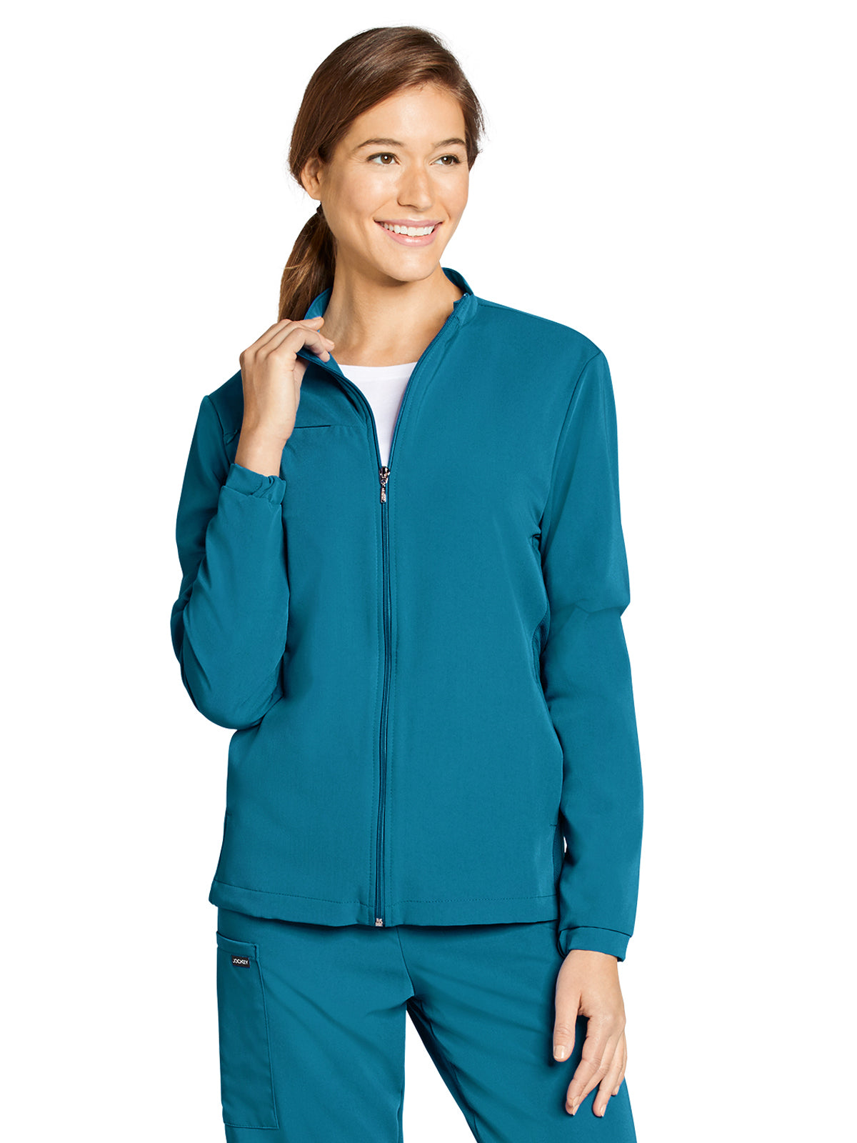 Unisex 3-Pocket Zip Front Jacket - 2477 - Caribbean Blue