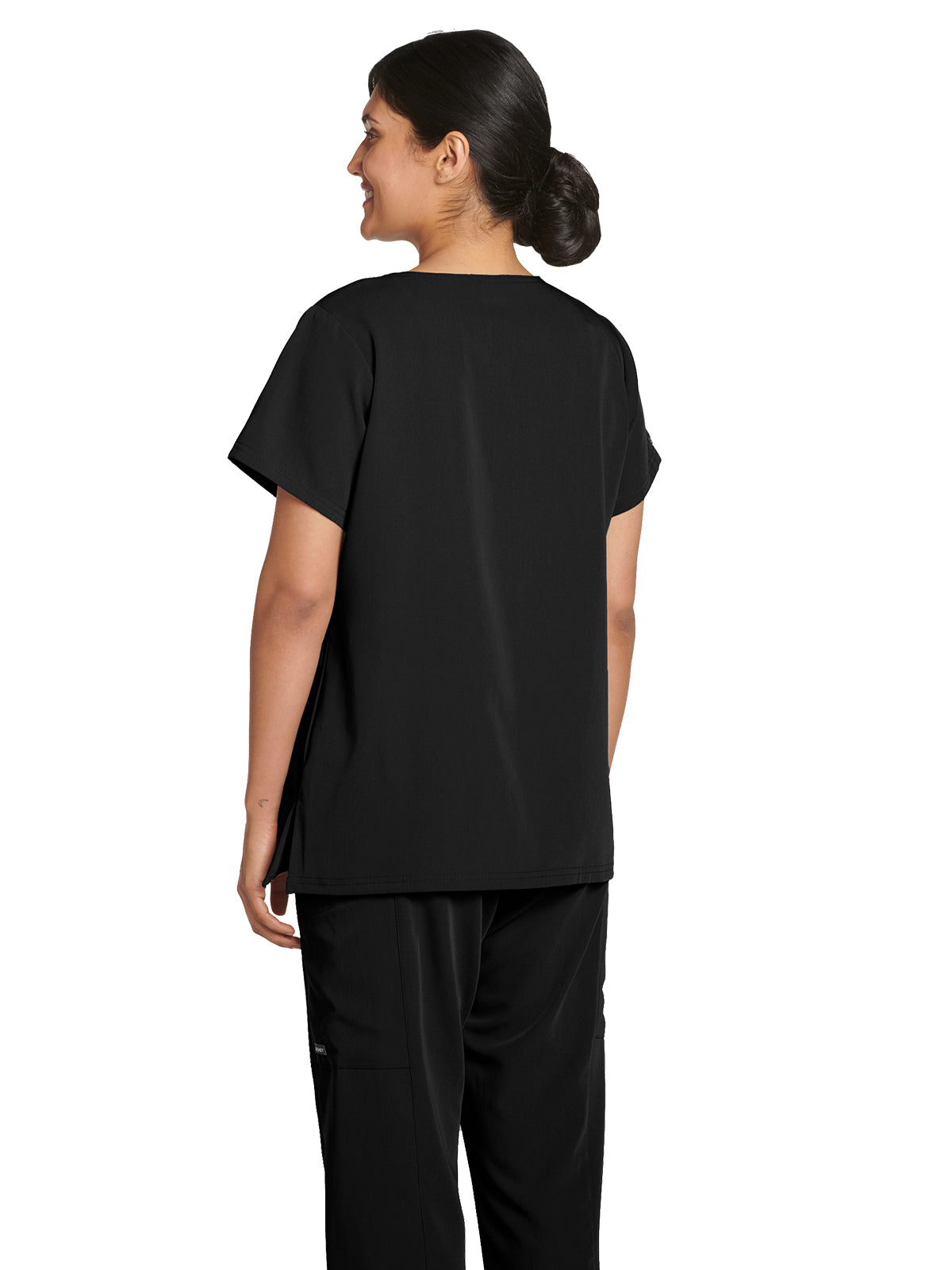 Women's 3-Pocket Henley Neck Top - 2480 - Black