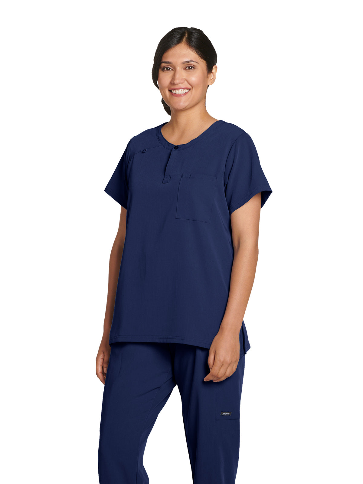 Women's 3-Pocket Henley Neck Top - 2480 - New Navy