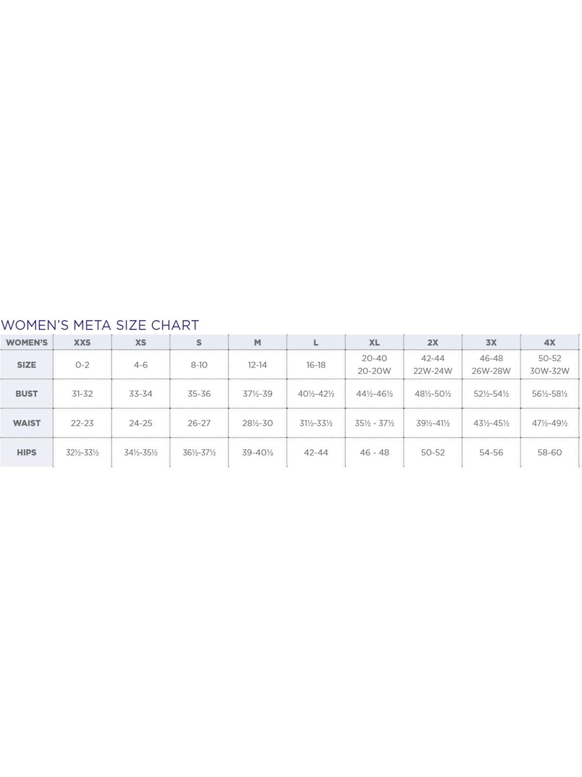 SIZECHART