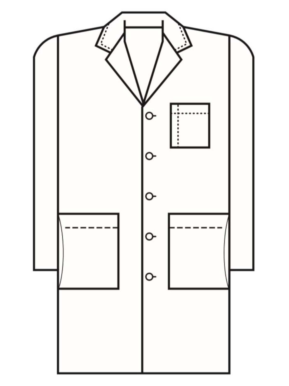 Men's Five-Pocket 40" Full-Length Long Lab Coat - 267 - White