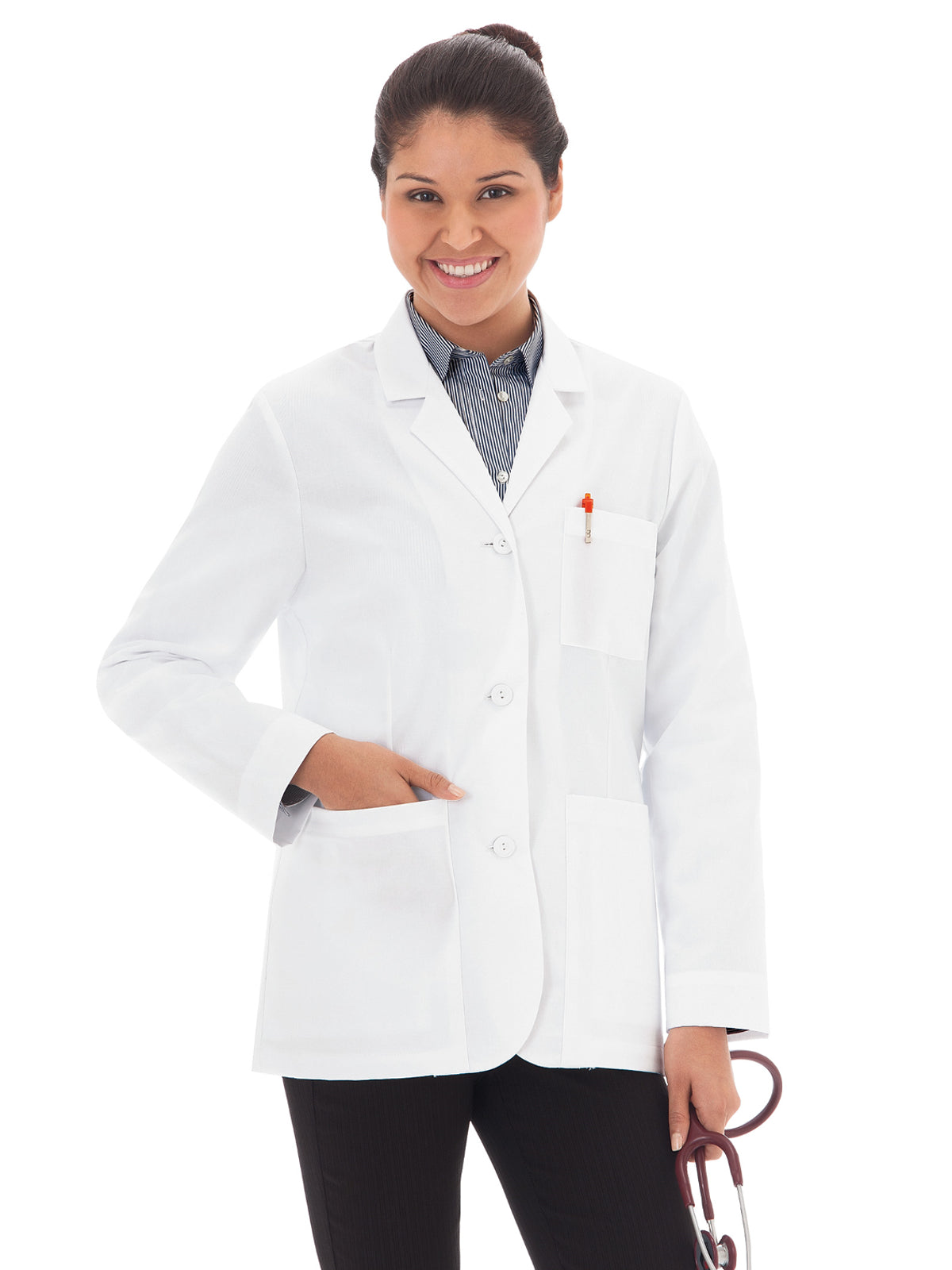 Women's Seven-Pocket Pad® 28" Consultation Lab Coat - 738 - White