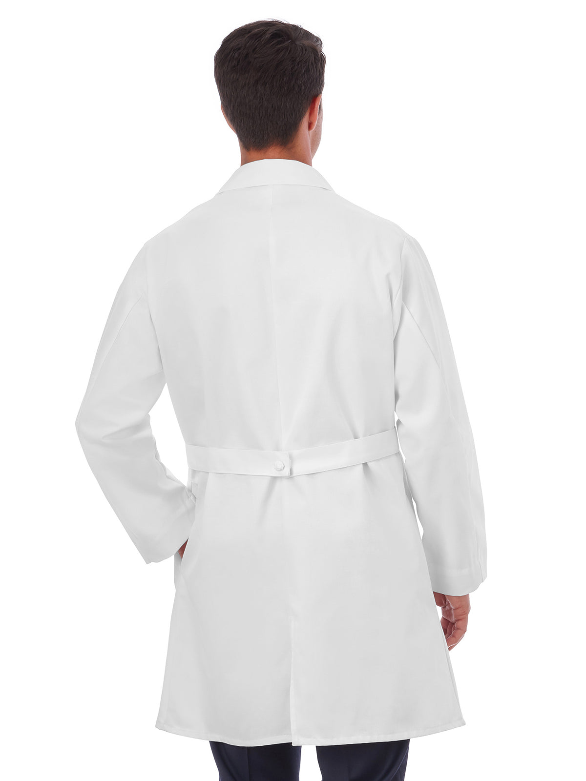 Unisex Five-Pocket 44" Full-Length Lab Coat - 808 - White