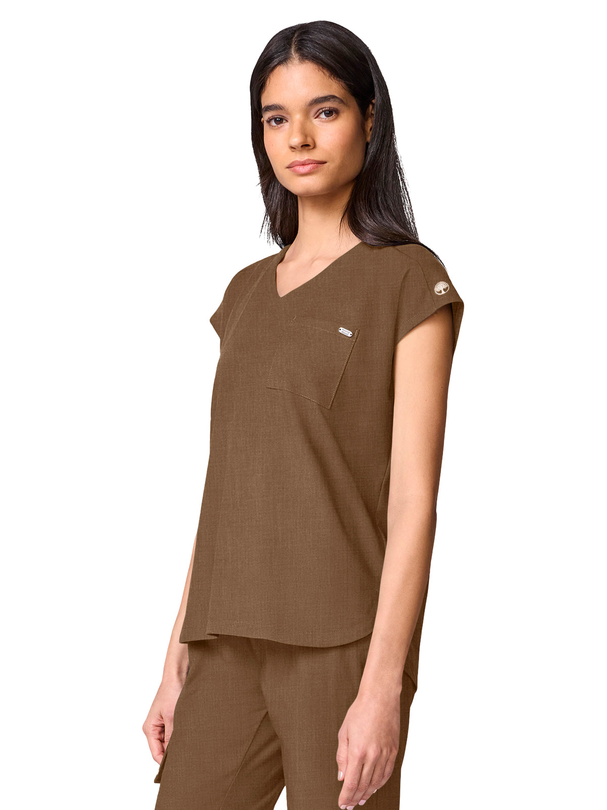 Women's One-Pocket Built In Bra Dolman Top - 00029 - French Brown