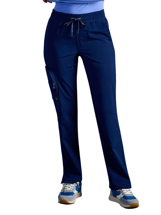 Women's Veronica Drawstring Straight Leg Scrub Pant - 004A - DNavy