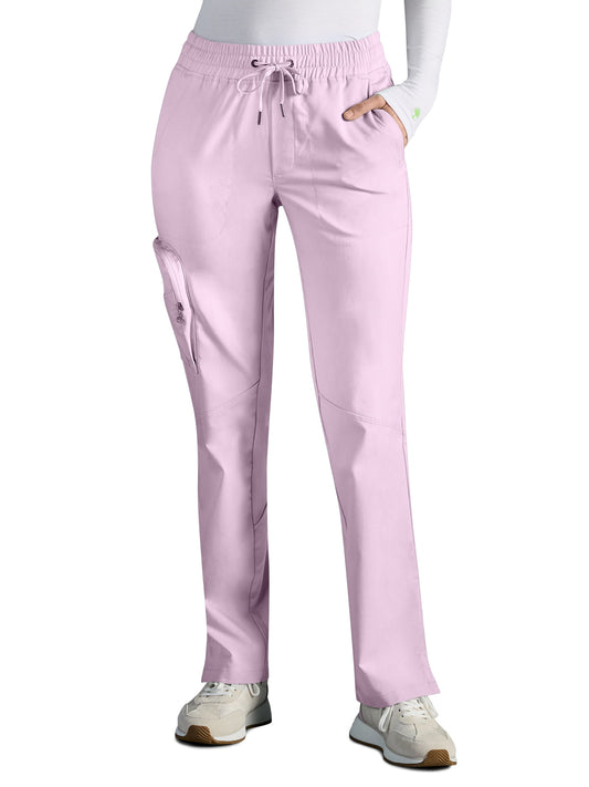 Women's Veronica Drawstring Straight Leg Scrub Pant - 004A - Sweet Pink