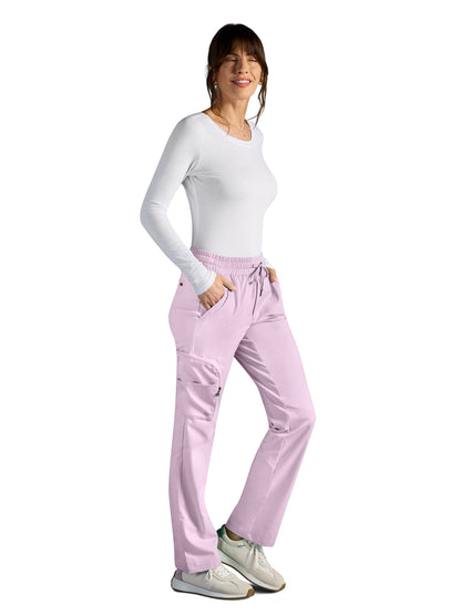 Women's Veronica Drawstring Straight Leg Scrub Pant - 004A - Sweet Pink