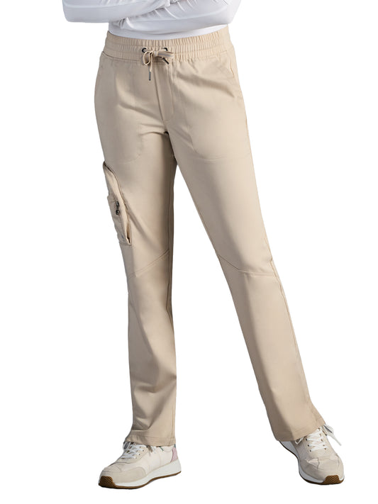 Women's Veronica Drawstring Straight Leg Scrub Pant - 004A - Warm Sand