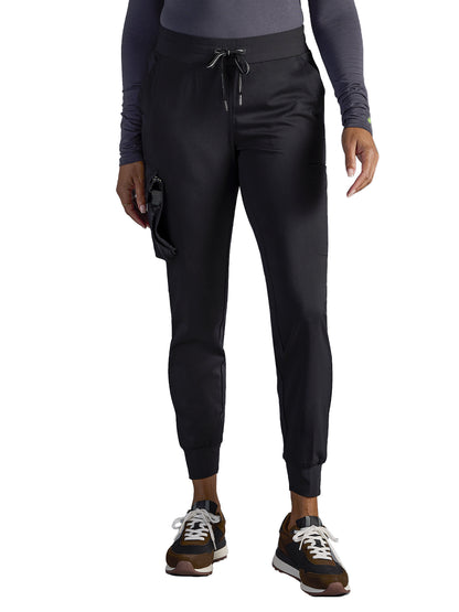 Women's Vanessa Mid Rise Jogger Scrub Pant - 005A - DBlack