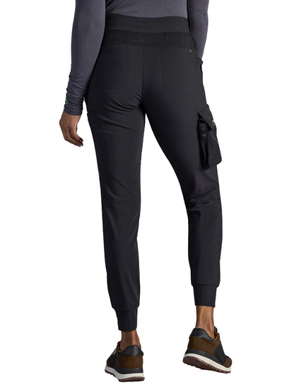 Women's Vanessa Mid Rise Jogger Scrub Pant - 005A - DBlack